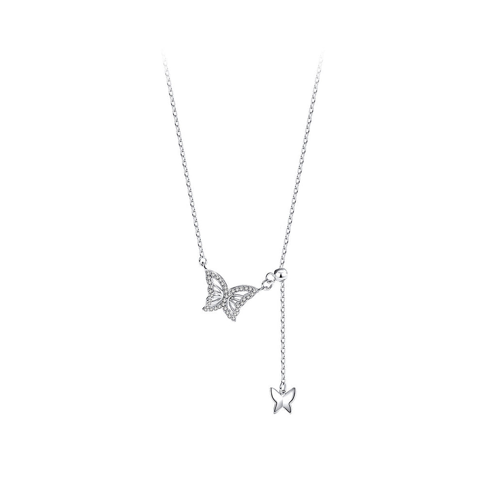 925 Sterling Silver Butterfly Necklace, Light Luxury Women's Necklace