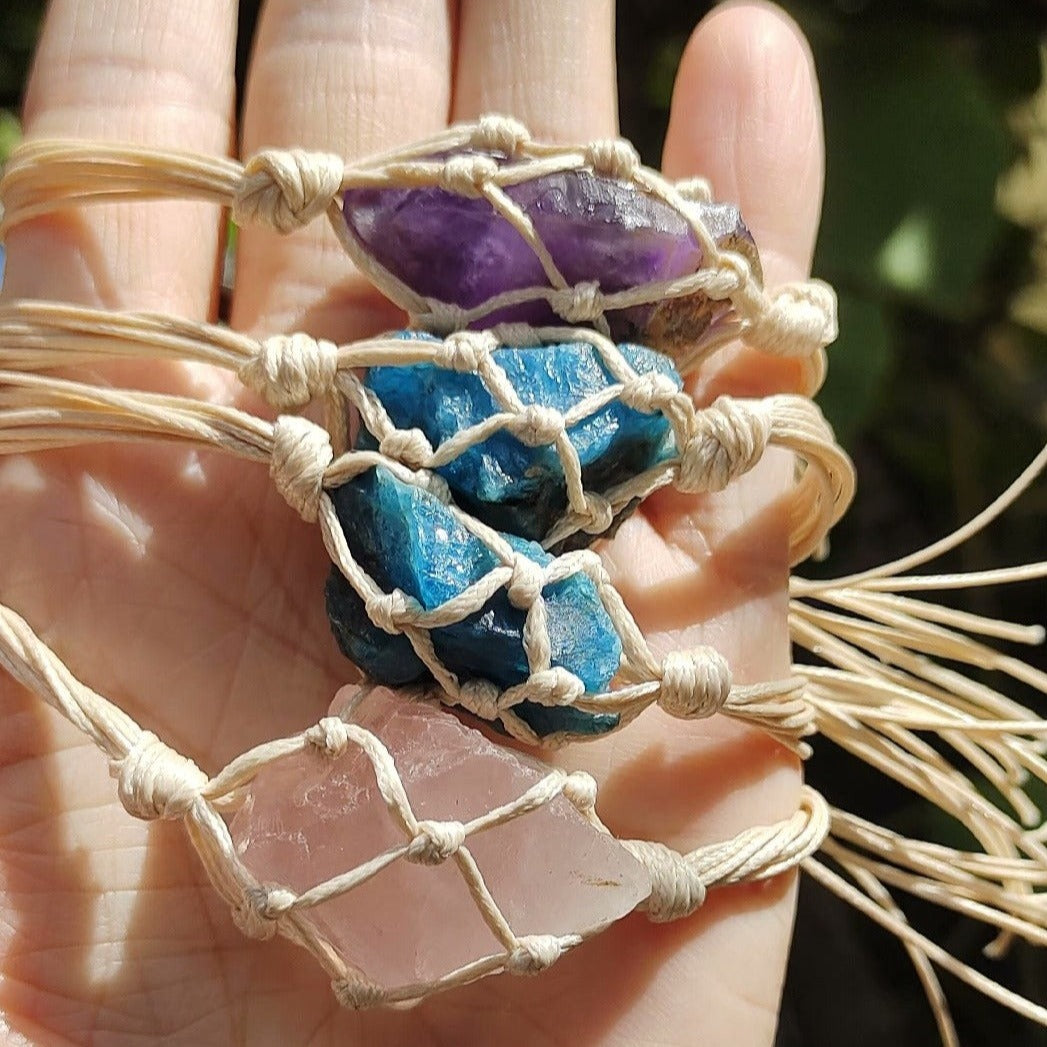 Natural Stone Rough Gem Braided Bracelet Adjustable Bracelet Jewelry